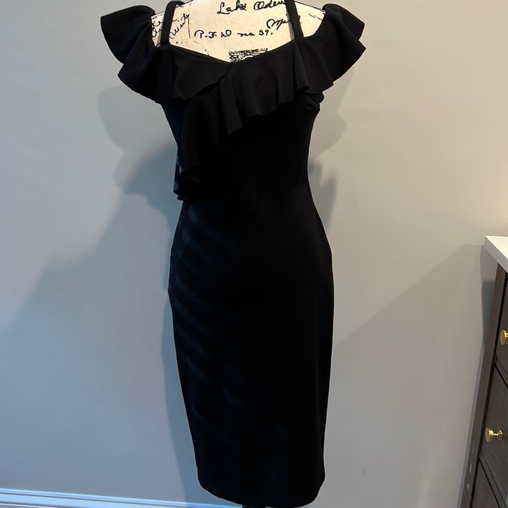 LBD  Black Bailey 44 fitted dress. Stretchy material side zipper